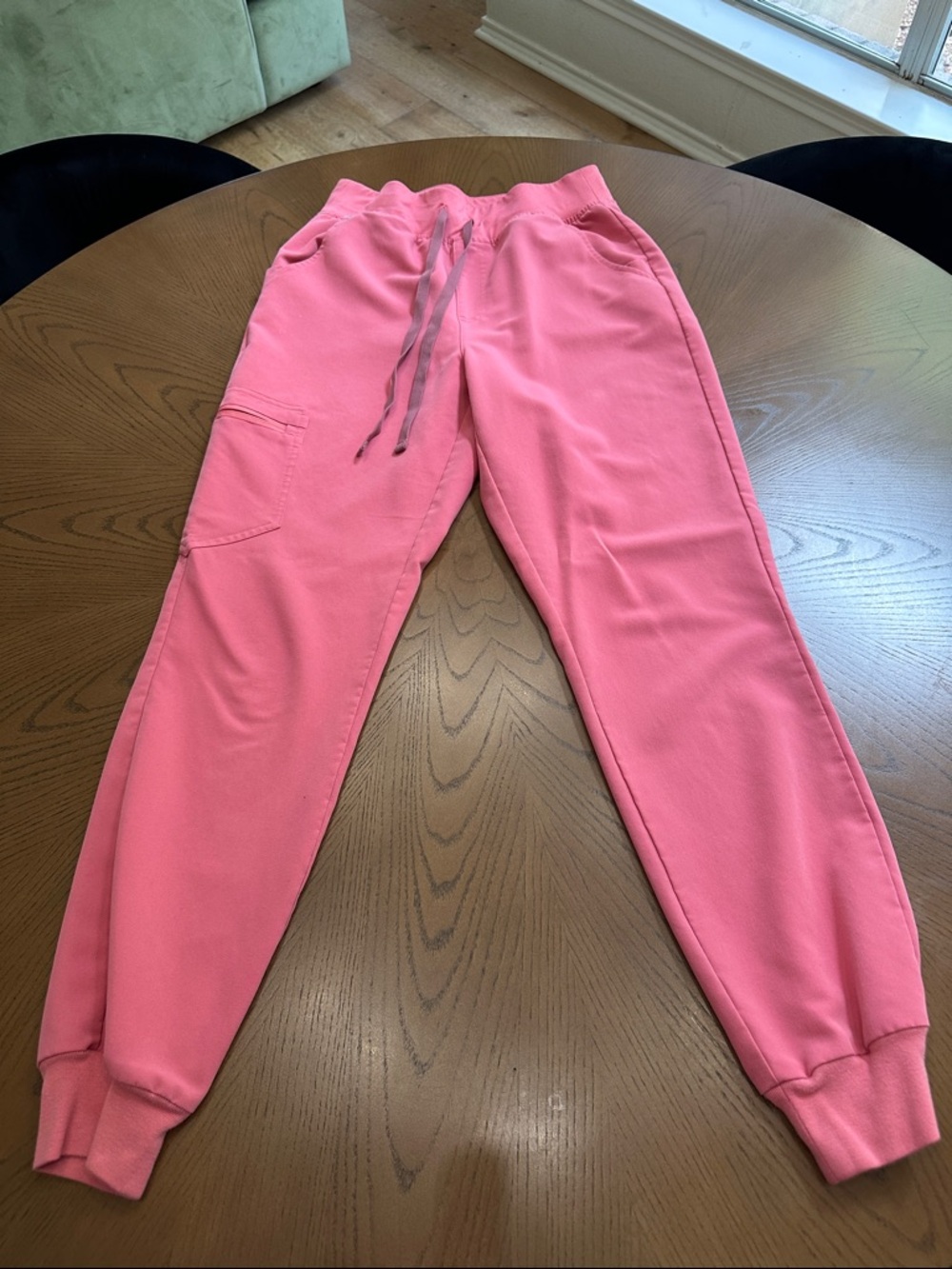 Figs Pink Drawstring Cargo Joggers